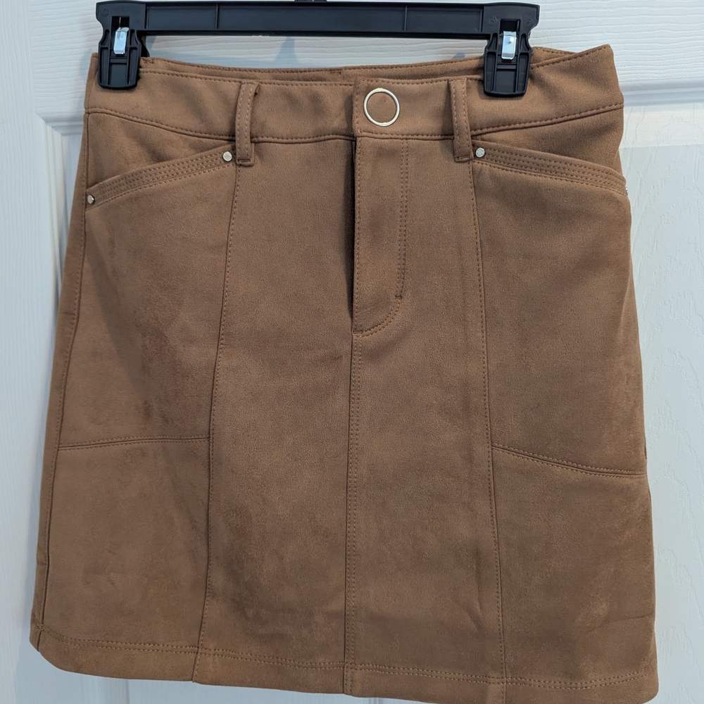 Brown Suede Mini Skirt
